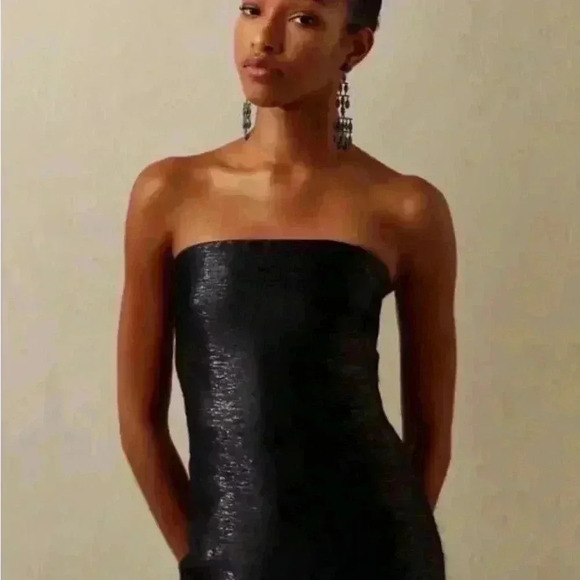 Ralph Lauren Collection Purple Label Metallic Strapless Cocktail Mini Dress L XL - Picture 3 of 16